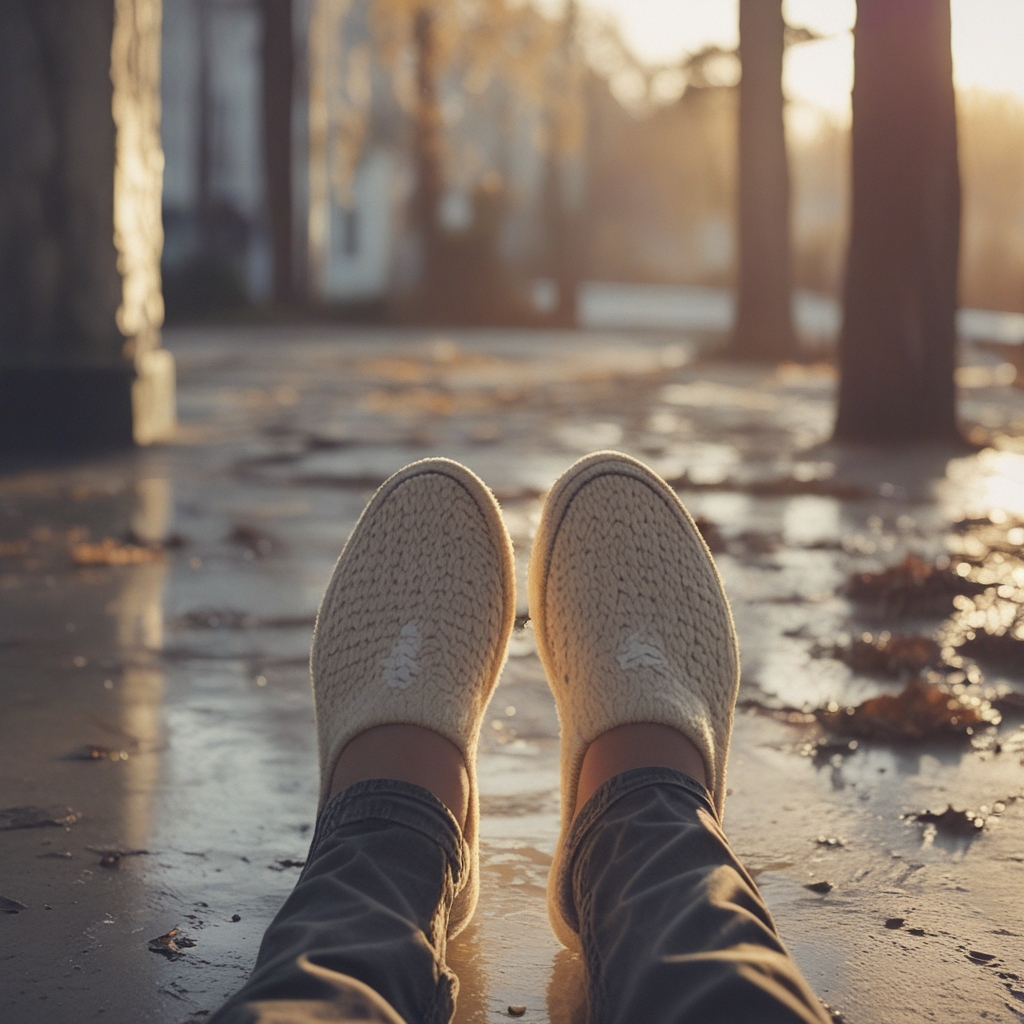 Bliska fotografia dłoni osoby w spokojnej pozycji medytacyjnej, złożonych na kolanach podczas siedzenia na macie, miękkie naturalne oświetlenie podkreślające fakturę skóry i spokój chwili